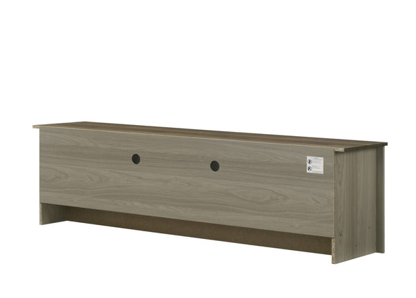 English Elm Tropea 58 Inch Open Shelf Media Console with Oak Finish and Cord Management B2749P413255