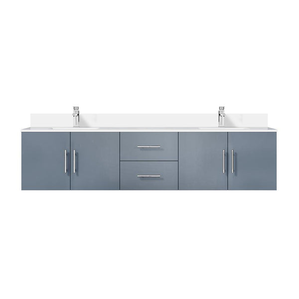 English Elm Dark Grey 80 in Double Bath Vanity with Cultured Marble Top, Soft-Close Storage & Chrome Faucet Set B2731P258725
