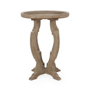 English Elm Christopher Knight Home® - End Table - French Country Charm With Hourglass Design, Distressed Wood Look For Any Living Space N771P239466K