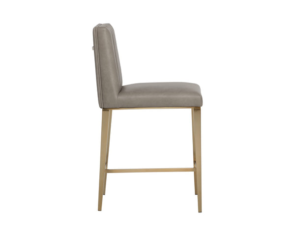 Sunpan WILBUR Counter Stool - Ivanhoe Mineral Faux Leather with Steel Legs, Modern Comfort & Style 112521