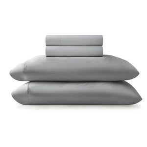 English Elm 4-piece Cal King Stretch Jersey Sheet Set Moisture Wicking Cooling Nylon Spandex Blend Grey B035P437418