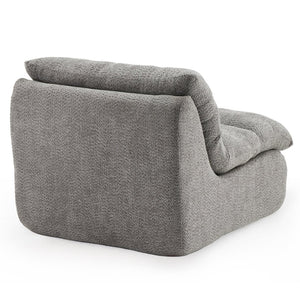 English Elm Upholstered Cocoon Accent Chair Ergonomic Curved Frame Soft Breathable Fabric Lounge Seat Gray T3623P434434