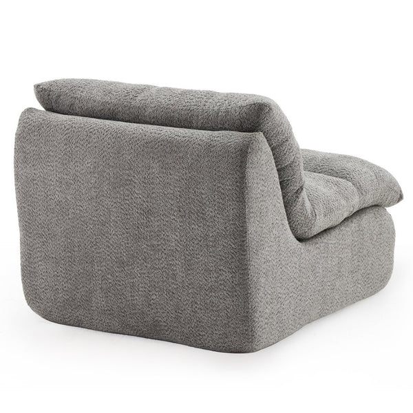 English Elm Upholstered Cocoon Accent Chair Ergonomic Curved Frame Soft Breathable Fabric Lounge Seat Gray T3623P434434