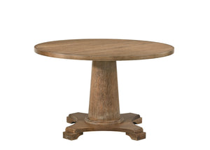 English Elm Yotam Round Oak Veneer Dining Table Seats Four with Warm Grain Transitional Style B2726S00237