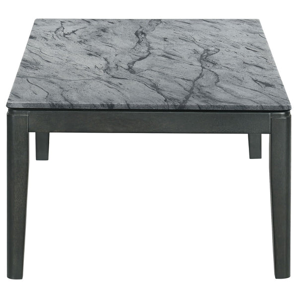 English Elm Vinnie Grey Faux Marble End Table With Bold Black Accents – Chic Modern Design For Any Space B062P333451-GIGA
