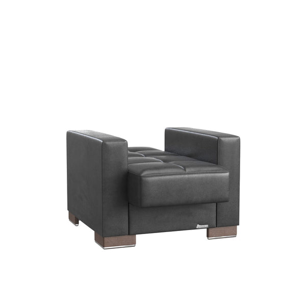English Elm Primenest Nimbusflow Convertible Armchair With Storage - Versatile Sleeper For Small Spaces, Black Pu B030P286187-GIGA