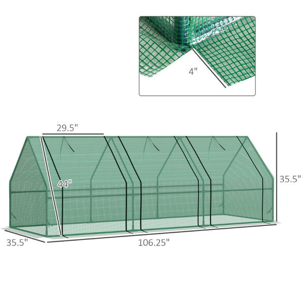 English Elm Greenhouse Tunnel Walk-in Outdoor Pe Cover Steel Frame Uv Protected Garden Shelter T3971P383522