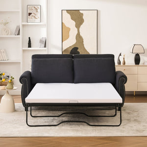 English Elm Sleeper Sofa Bed - Modern 2-Seater Convertible Couch With Memory Foam For Small Spaces, Dark Gray W3696S00005-GIGA