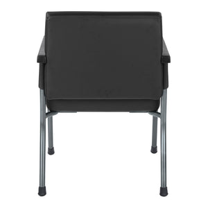 OSP Home Furnishings Bariatric Guest Chair with Reinforced Metal Frame and Pu Arms for Medical Waiting Rooms Black BC9601-R107
