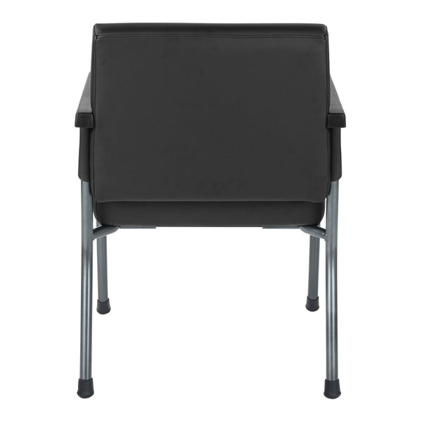 OSP Home Furnishings Bariatric Guest Chair with Reinforced Metal Frame and Pu Arms for Medical Waiting Rooms Black BC9601-R107