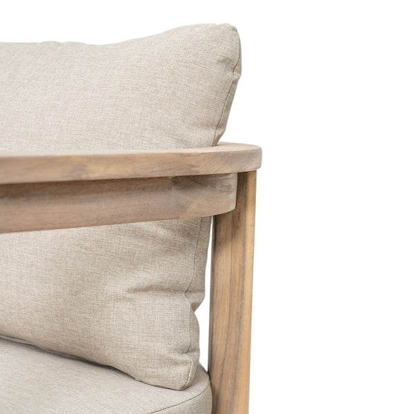 English Elm Christopher Knight Home® - Abaco Acacia Outdoor Barstool Set of 2 with Removable Gray Cushions, Rustic Curved Back Support Beige,Light White N775P294071G