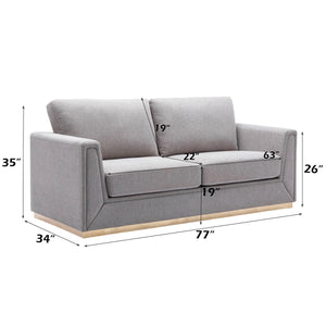 English Elm Valin Gray Linen 3Pc Living Room Set — Modern Sofa Loveseat Chair, Pocket Coil Seats, Durable Frame B2726S00429