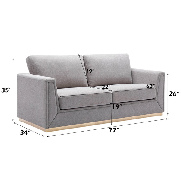 English Elm Valin Gray Linen 3Pc Living Room Set — Modern Sofa Loveseat Chair, Pocket Coil Seats, Durable Frame B2726S00429