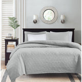 Madison Park Quebec Transitional Reversible Quilt Set MP13-2581 Grey