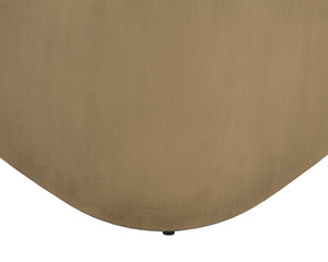 Sunpan Guinevere Coffee Table - Handcrafted Crema Marble Top with Curvy Antique Brass Iron Base, Unique Design