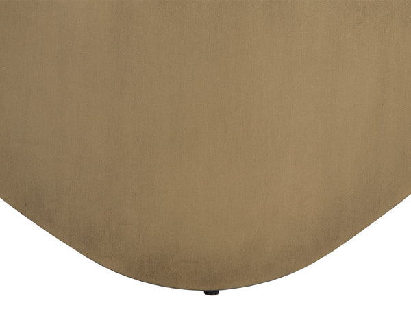 Sunpan Guinevere Coffee Table - Handcrafted Crema Marble Top with Curvy Antique Brass Iron Base, Unique Design