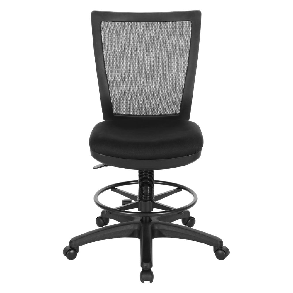 OSP Home Furnishings Soft Frame Drafting Chair with Mesh Back Plush Seat and Pneumatic Height Adjustment 69330-30
