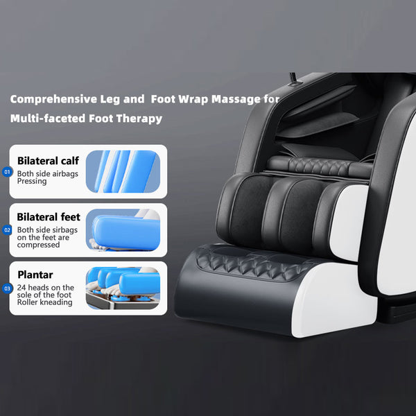 English Elm Massage Full-Body Zero Gravity Chair with 20 Airbags, Hip Heat, 8 Rollers, Foot & Air Massage, Easy Install W3327S00005
