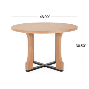 English Elm Christopher Knight Home® - 48" Round Dining Table - Timeless Farmhouse Charm For Cozy Spaces, Seats 4, Durable & Stylish Design N771P240936K