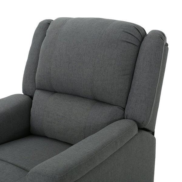 English Elm Christopher Knight Home® - Charcoal Glider Recliner Swivel Chair - Compact Manual Reclining Fabric Seat, Plush Ergonomic Comfort 61368.00CCL