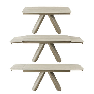 English Elm Retractable Sintered Stone Extendable Dining Table Seats Eight with Steel Base W5630S00002