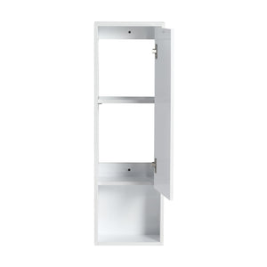 English Elm 12" Modern Bathroom Wall Cabinet With Soft-Close Doors, Space-Saving Float Mount, Glossy White Finish W999P312077