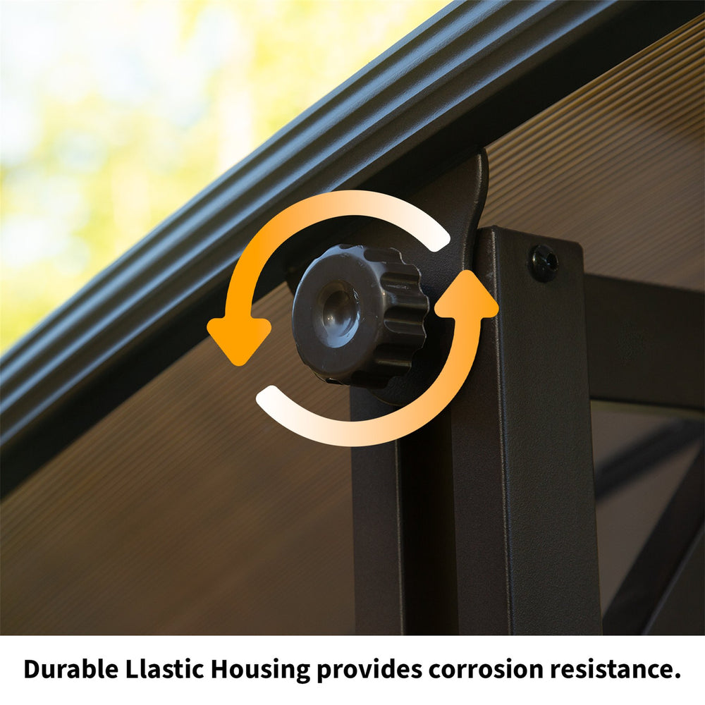 English Elm 3-Seat Wicker Porch Swing with Adjustable Polycarbonate Canopy, Steel Frame, Foldable Side Table, 850lb Capacity W1859S00119