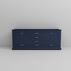 English Elm Navy Blue Double Bath Vanity – Spacious 80" W Solid Wood Cabinet With Soft-Close Storage Solutions B2731P258273