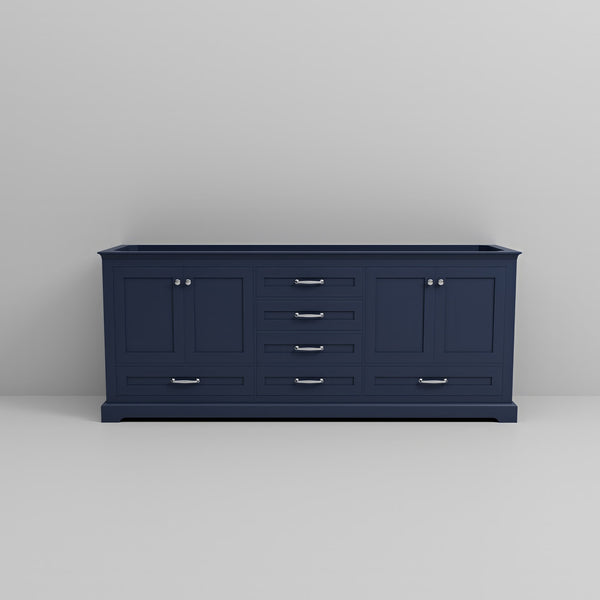 English Elm Navy Blue Double Bath Vanity – Spacious 80" W Solid Wood Cabinet With Soft-Close Storage Solutions B2731P258273