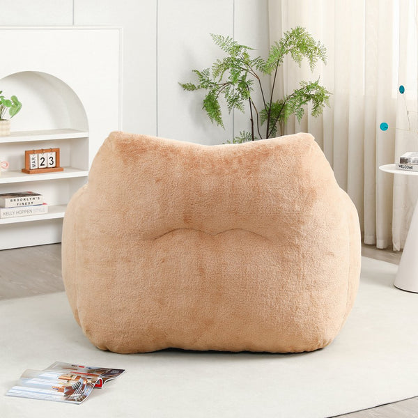 English Elm Bean Bag Chair - Luxe Faux Fur Sofa With Armrests, High-Density Foam For Comfy Relaxation Anywhere! W2200P313803