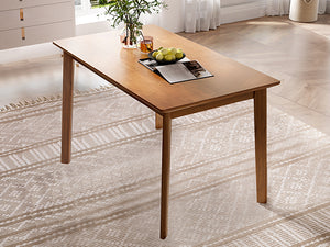 English Elm Mid-century 47" Dining Table with Durable Finish & Rubberwood Legs, Compact Space-Saving Dinette for Home N752P271218D