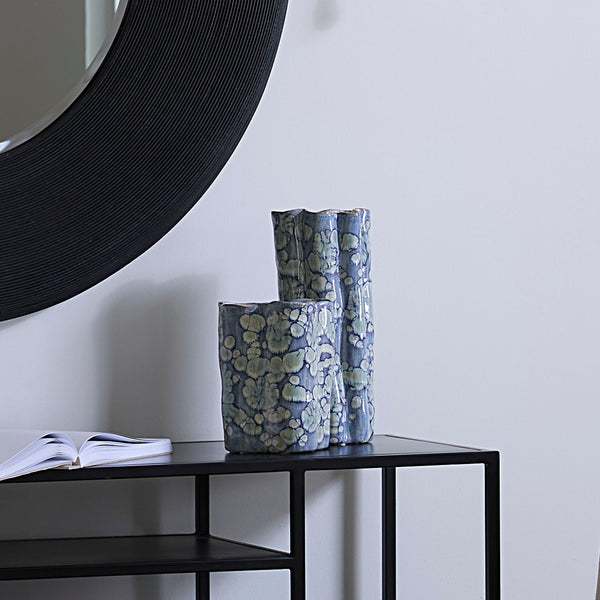 Jamie Young Co. Cloud Ceramic Decorative Set Of 2 Vases Blue Ceramic 7clou-vabl