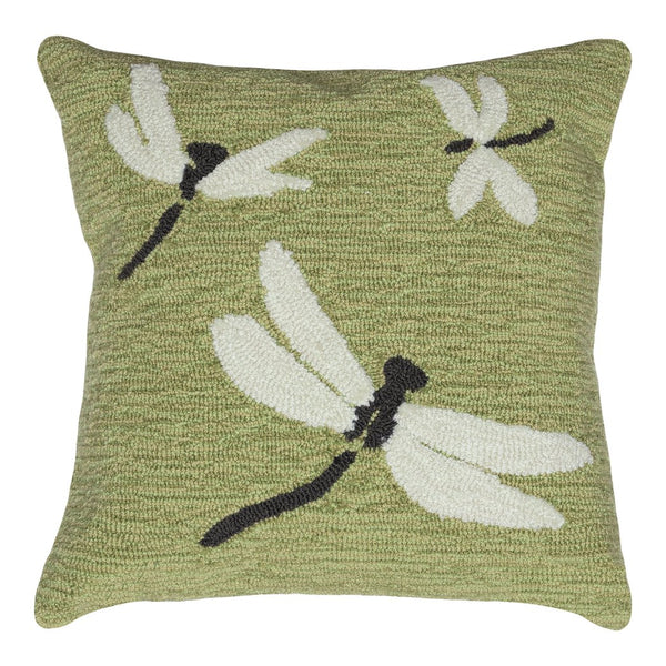 Trans Ocean Liora Manne Frontporch Dragonfly Indoor/Outdoor Pillow - Stylish Contemporary Accent For Any Space Green Polyester,Acrylic 7fp8s141506