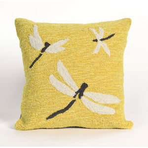 Trans Ocean Liora Manne Frontporch Dragonfly Indoor/Outdoor Pillow - Stylish Contemporary Accent For Any Space Yellow Polyester,Acrylic 7fp8s141509