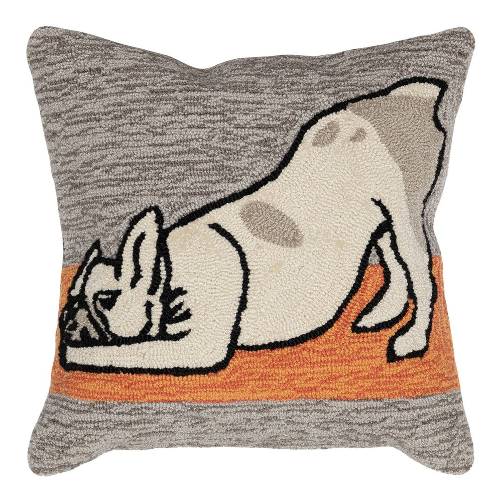 Trans Ocean Liora Manne Yoga Dogs Indoor/Outdoor Pillow – Fun 18" X 18" Decorative Accent For Pet Lovers! Grey Polyester,Acrylic 7fp8s148847