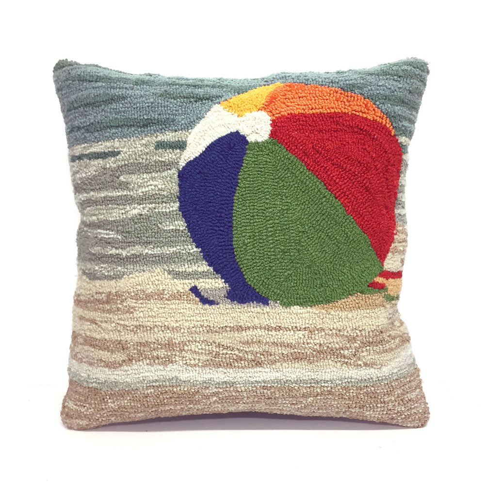 Trans Ocean Liora Manne Life's A Beach Indoor/Outdoor Pillow - Colorful Coastal Design 18"X18" For Your Home Multi Polyester,Acrylic 7fp8s151612