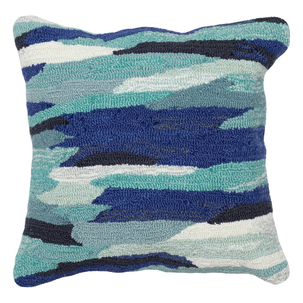 Trans Ocean Liora Manne Frontporch Cloud 18" X 18" Indoor/Outdoor Pillow - Stylish Geometric Design In Aruba Blue Polyester,Acrylic 7fp8s172594
