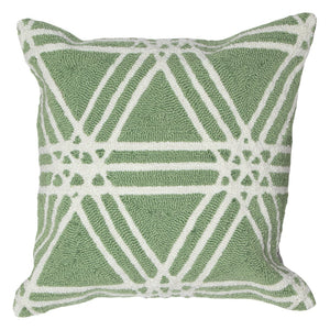 Trans Ocean Liora Manne Frontporch Hex Indoor/Outdoor Pillow - Stylish Geometric Design For All Spaces Green Polyester,Acrylic 7fp8s174106
