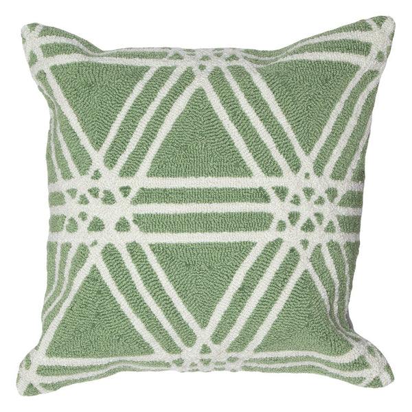 Trans Ocean Liora Manne Frontporch Hex Indoor/Outdoor Pillow - Stylish Geometric Design For All Spaces Green Polyester,Acrylic 7fp8s174106