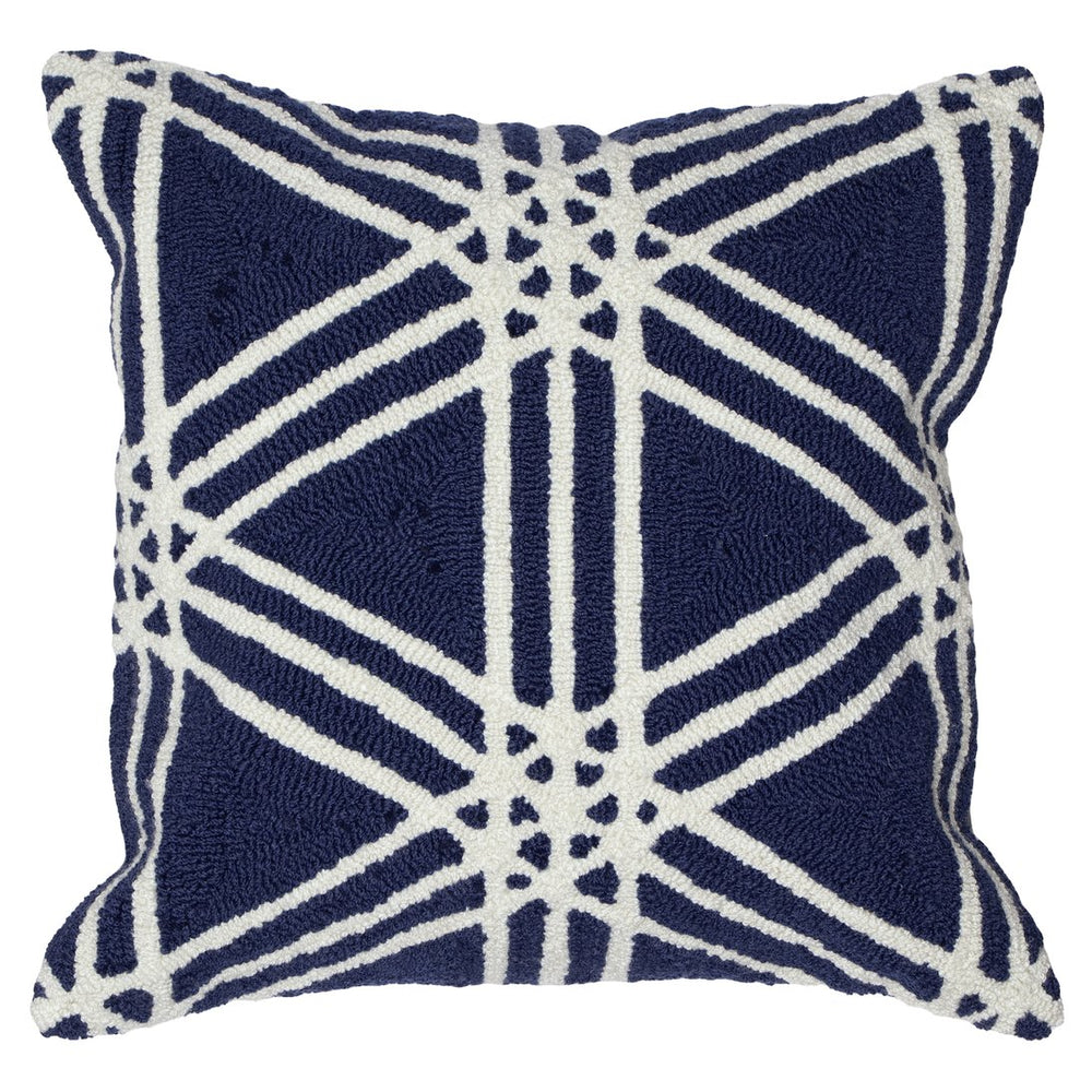 Trans Ocean Liora Manne Frontporch Hex Indoor/Outdoor Pillow - Stylish Geometric Design For All Spaces Navy Polyester,Acrylic 7fp8s174133