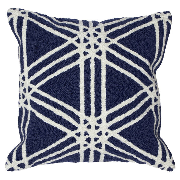 Trans Ocean Liora Manne Frontporch Hex Indoor/Outdoor Pillow - Stylish Geometric Design For All Spaces Navy Polyester,Acrylic 7fp8s174133