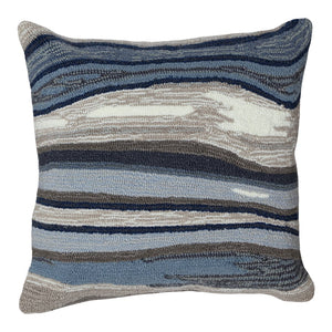Trans Ocean Liora Manne Ipanema Indoor/Outdoor Pillow - 18" X 18" Blue/Grey Accent For Modern Living Spaces Blue Polyester,Acrylic 7fp8s228503