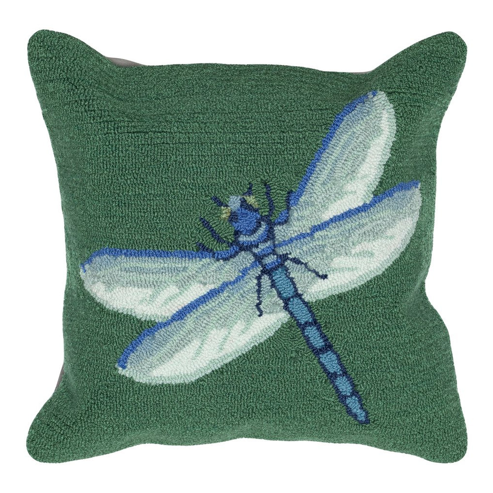 Trans Ocean Liora Manne Frontporch Dragonfly Indoor/Outdoor Pillow - Stylish Contemporary Accent For Any Space Green Polyester,Acrylic 7fp8s455606