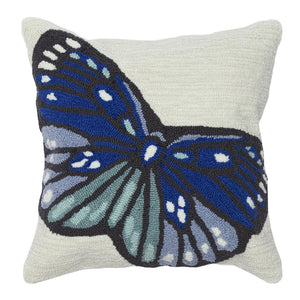 Trans Ocean Liora Manne Frontporch Butterfly Indoor/Outdoor Handmade Pillow For A Whimsical Home Accent Blue Polyester,Acrylic 7fp8s459603