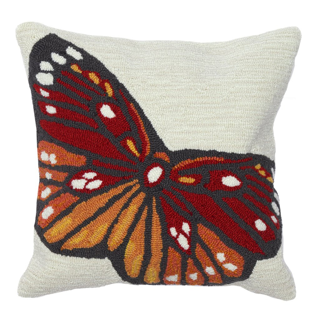 Trans Ocean Liora Manne Frontporch Butterfly Indoor/Outdoor Handmade Pillow For A Whimsical Home Accent Orange Polyester,Acrylic 7fp8s459617