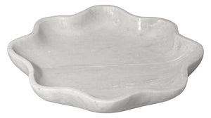 Jamie Young Co. Frill Hand-carved Natural Marble Scalloped Bowl Sculptural Centerpiece for Any Room 7FRIL-BOWH