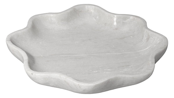 Jamie Young Co. Frill Hand-carved Natural Marble Scalloped Bowl Sculptural Centerpiece for Any Room 7FRIL-BOWH