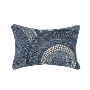 Trans Ocean Liora Manne Marina Circles Pillow - Contemporary Geometric Design For Indoor/Outdoor Elegance Blue Polypropylene,Polyester 7mr5s803504