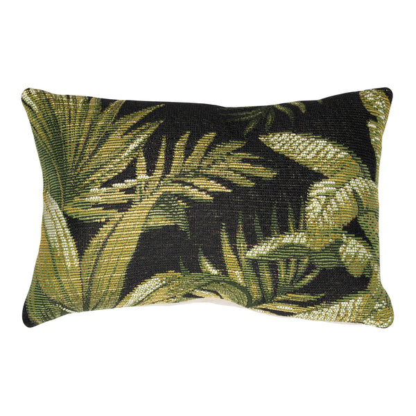 Trans Ocean Liora Manne Marina Jungle Leaves Decorative Indoor/Outdoor Pillow - Vibrant Tropical Design Black Polypropylene,Polyester 7mr5s811548