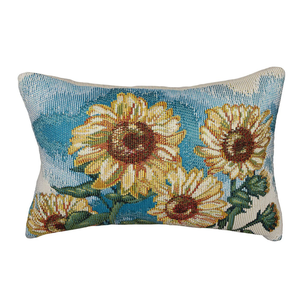 Trans Ocean Liora Manne Marina Sunny Day Indoor/Outdoor Pillow - Vibrant Floral Design For Home & Garden Decor Blue Polypropylene,Polyester 7mr5s960703